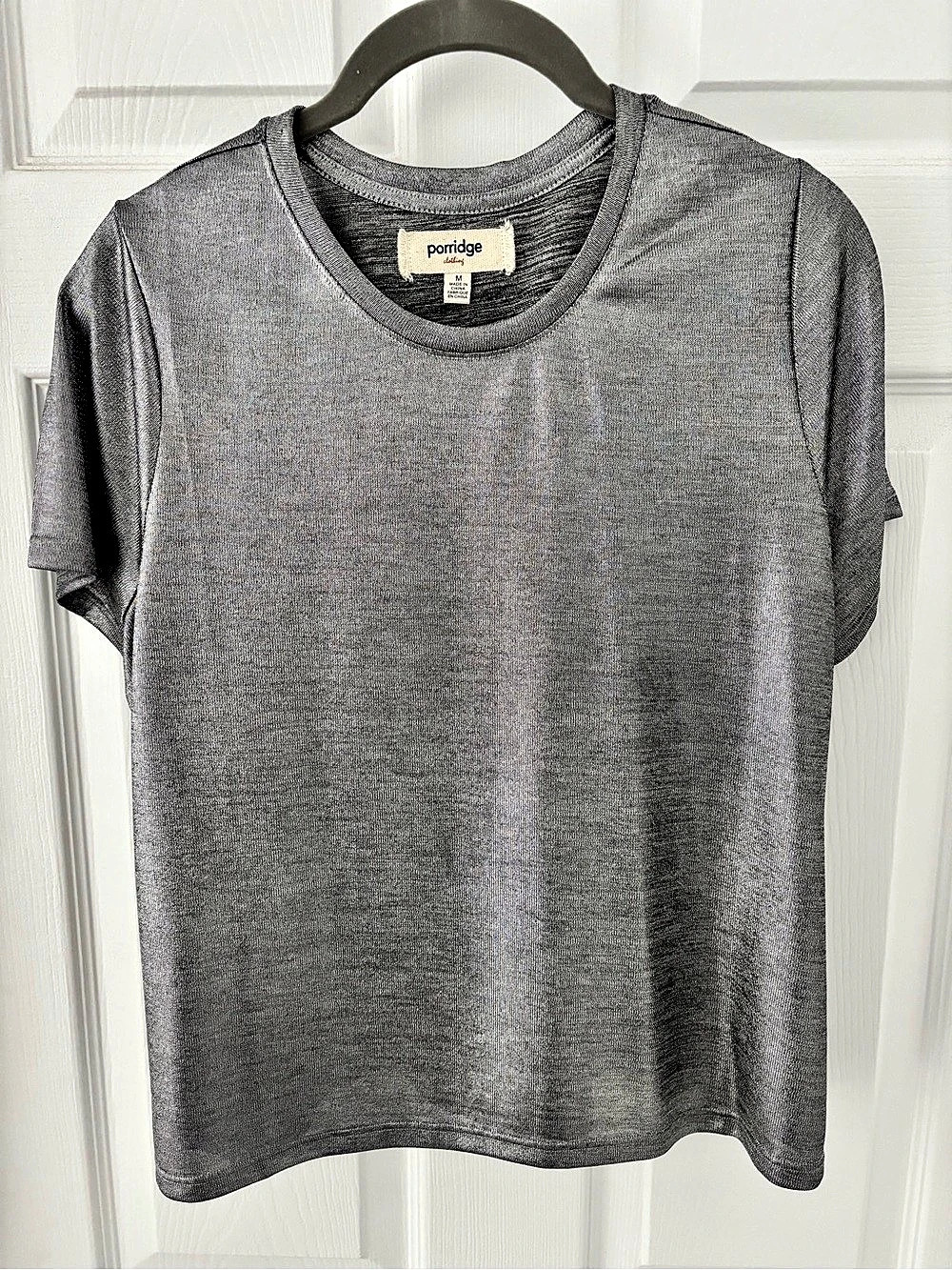 Porridge Shine Glam Tee Short Sleeve Tee in Gray Size Medium Like New
